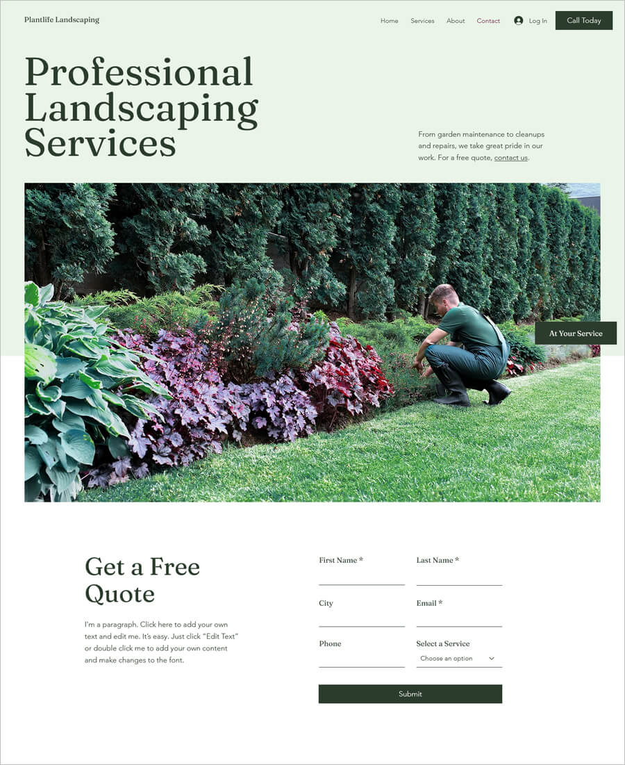 Free Landscaping Business Template 