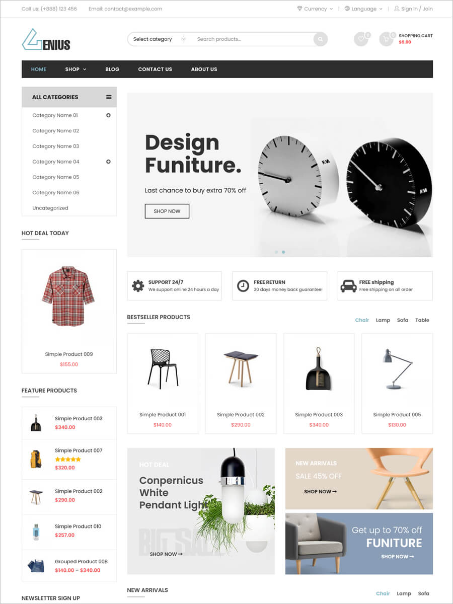 free ecommerce website template