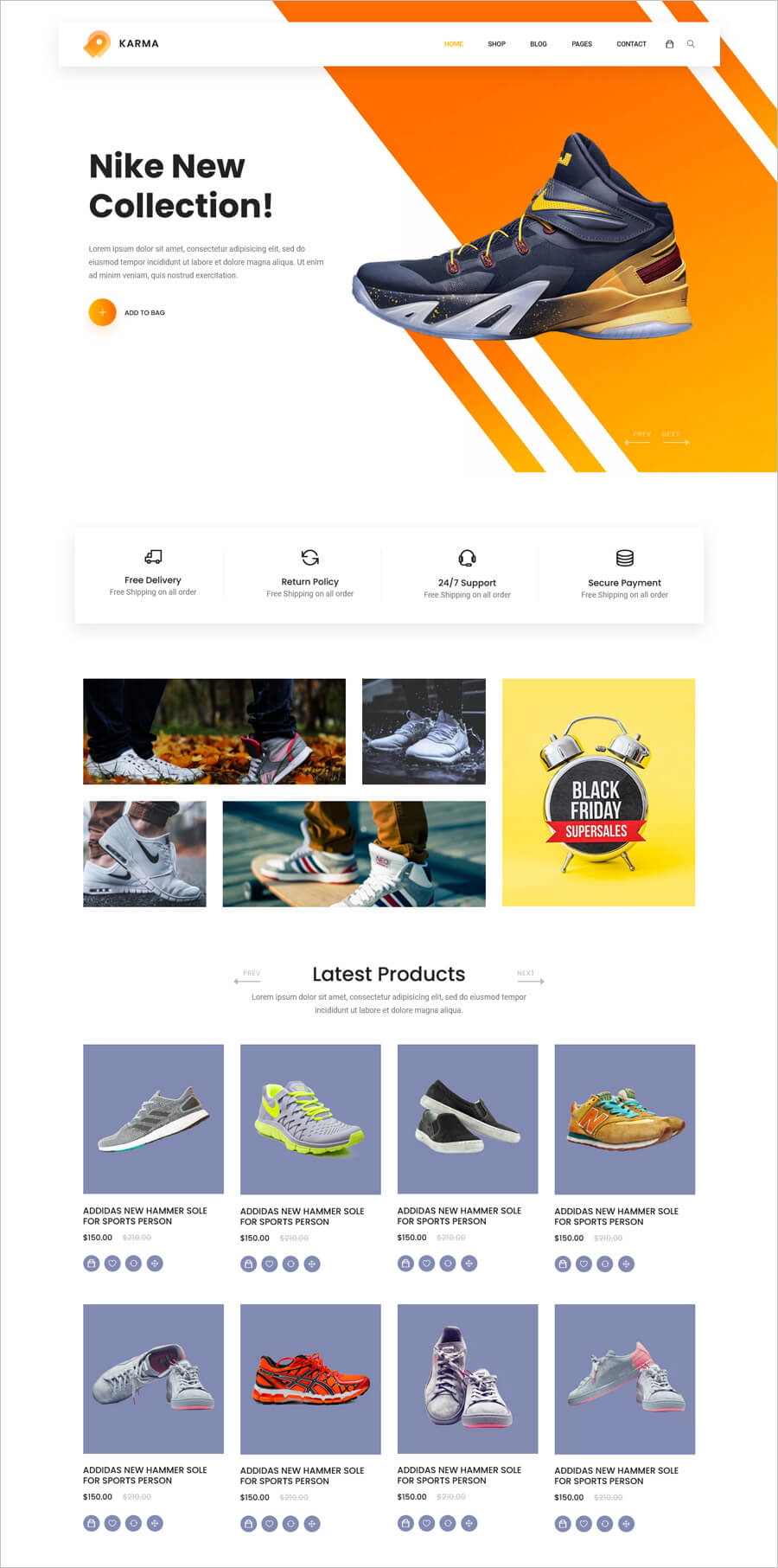 free ecommerce website templates for sneakers