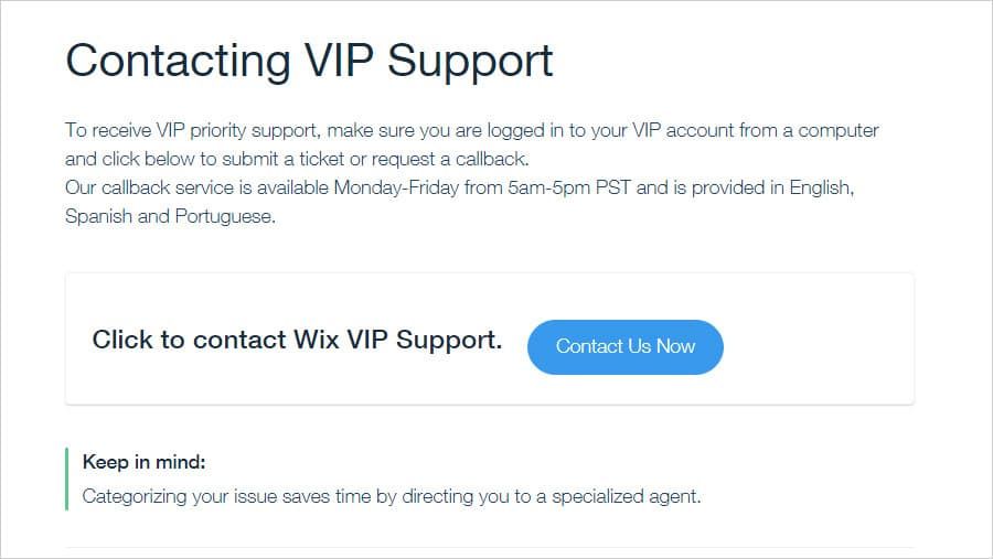 Wix VIP Priority Support