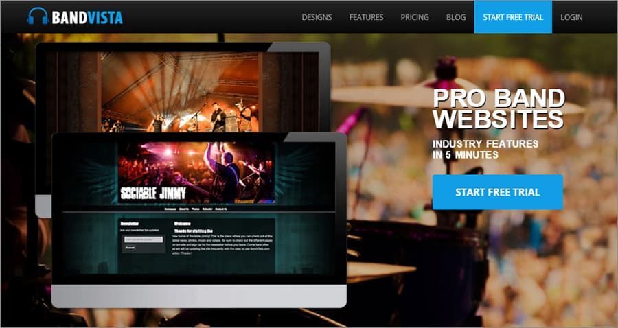 best website builder for music bands