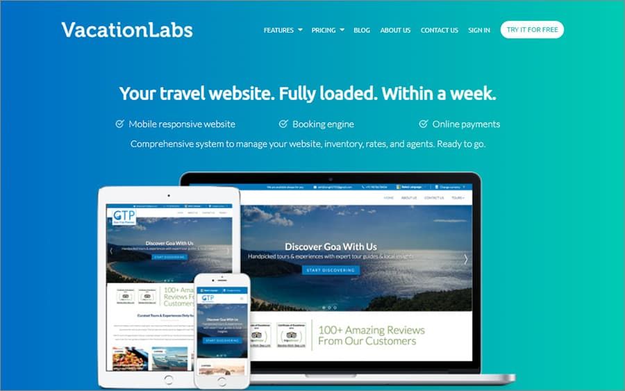 website builder for travel agency
