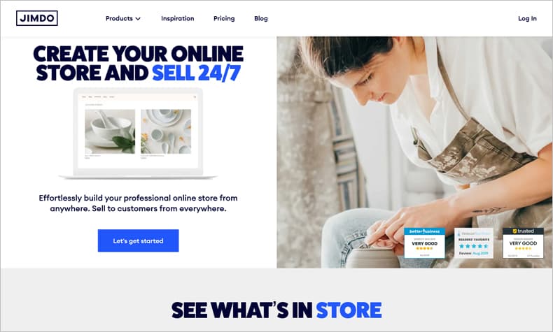 jimdo ecommerce website builder