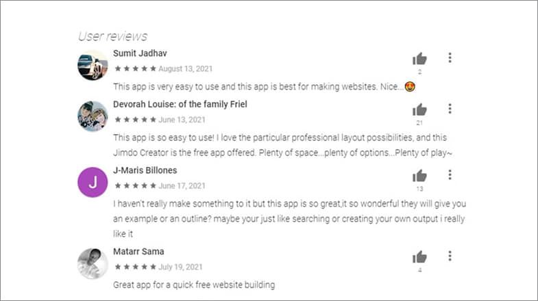 Jimdo user reviews