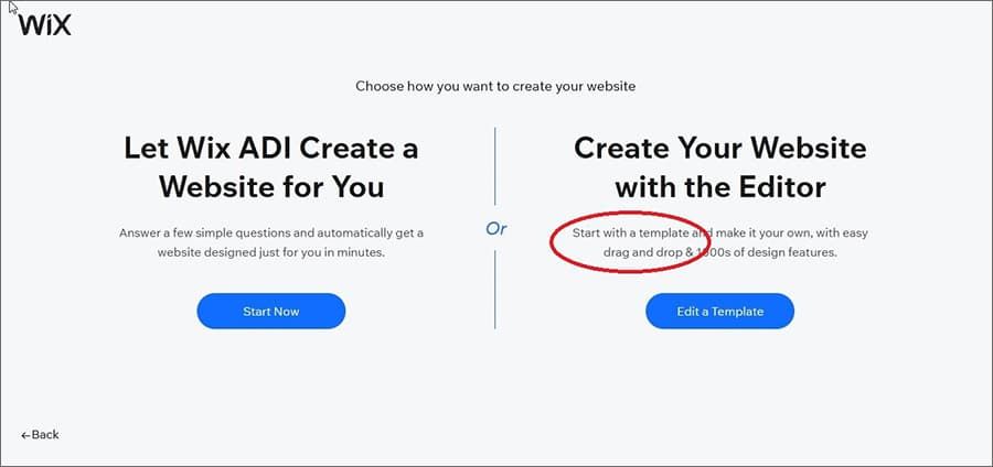 Choose how you want to create your website Choose how you want to create your website