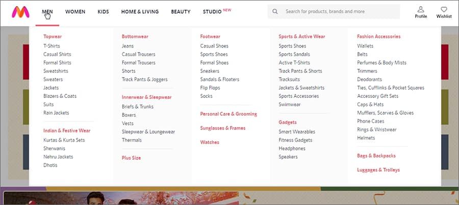 Category of products Category of products