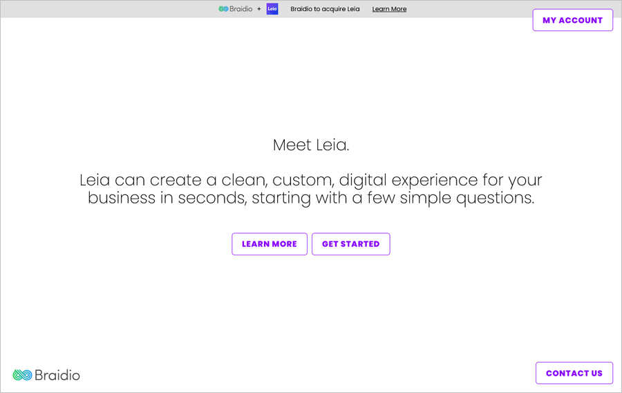 Leia - AI website builder with a voice control