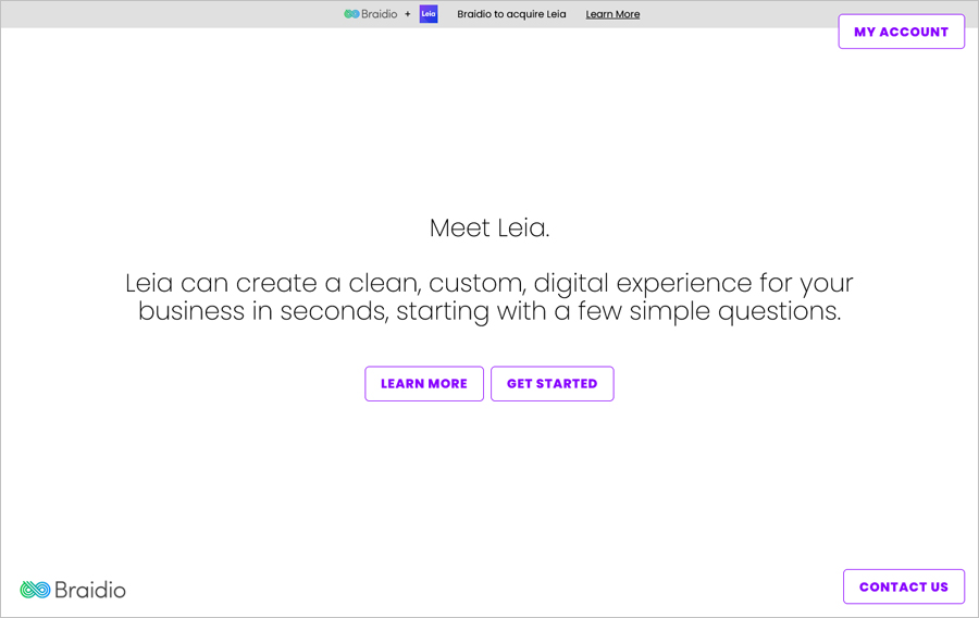 Leia - AI website builder with a voice control Leia - AI website builder with a voice control