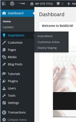 Inspirations tab Inspirations tab