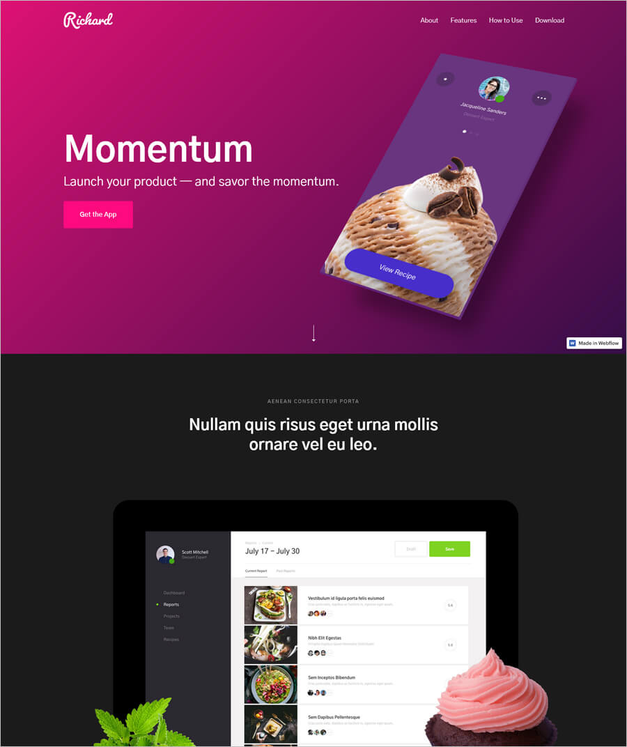 Free Momentum Landing Page Template