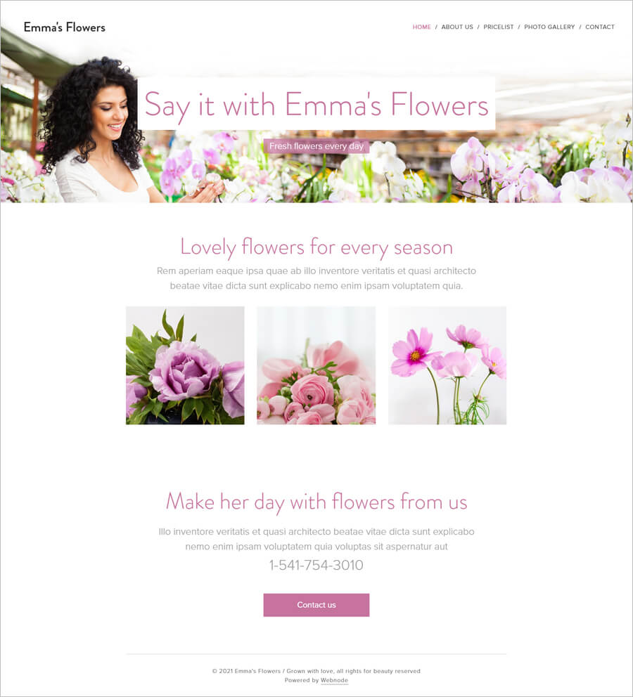 Free Emma’s Flowers Template 