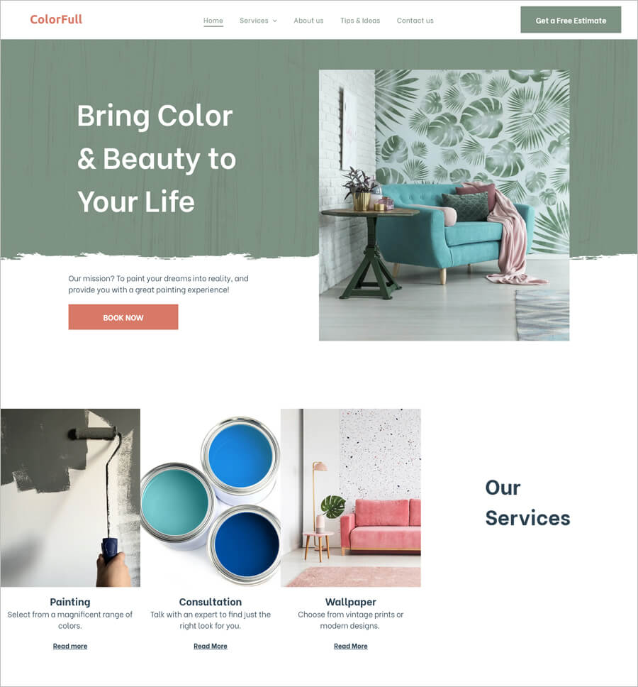 Free Interior Design Website Template