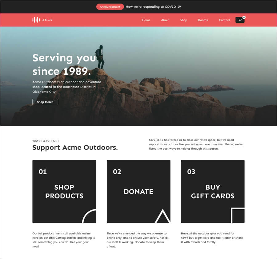 Free Biznus Retail Website Template