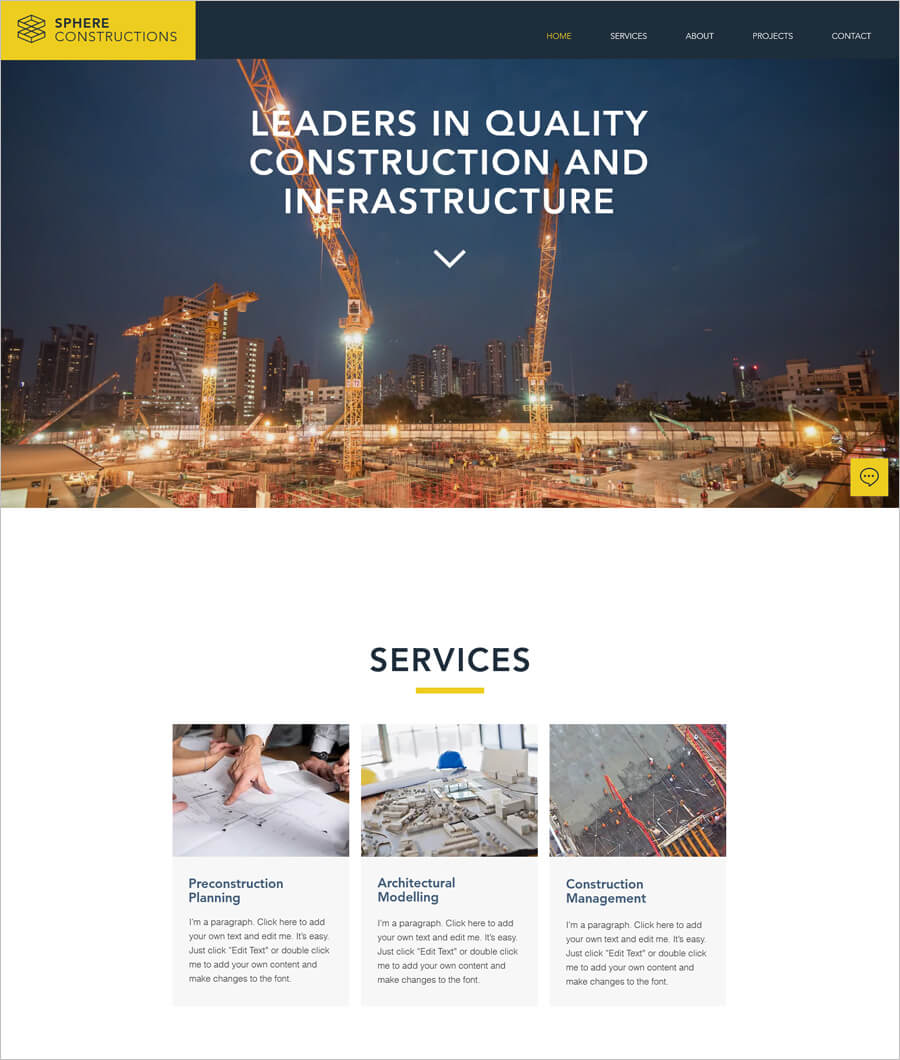 Free Construction Company Template 