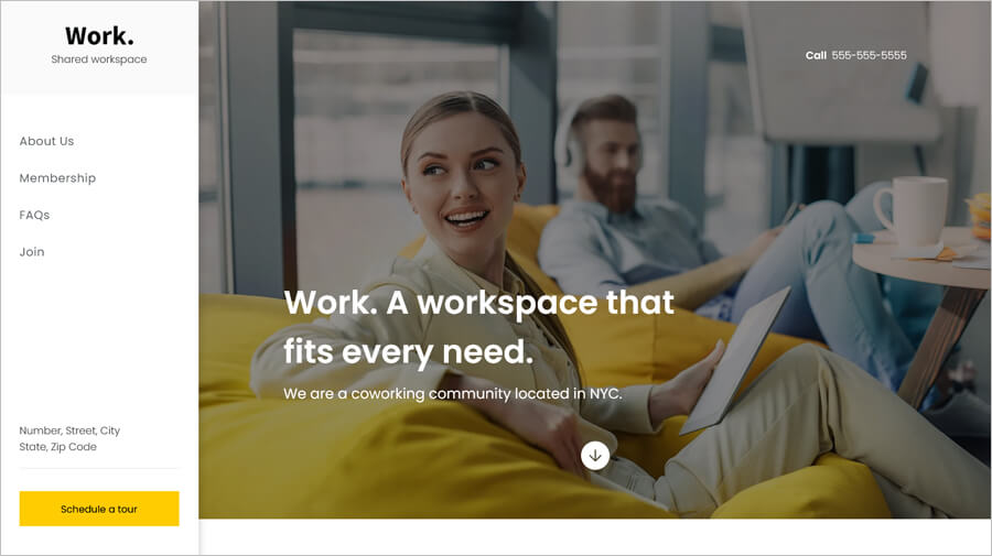 Free Workspace Website Template
