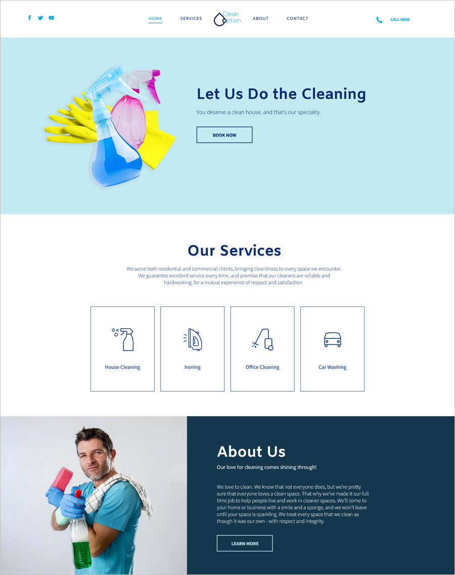 Cleaning Service Free Web Template