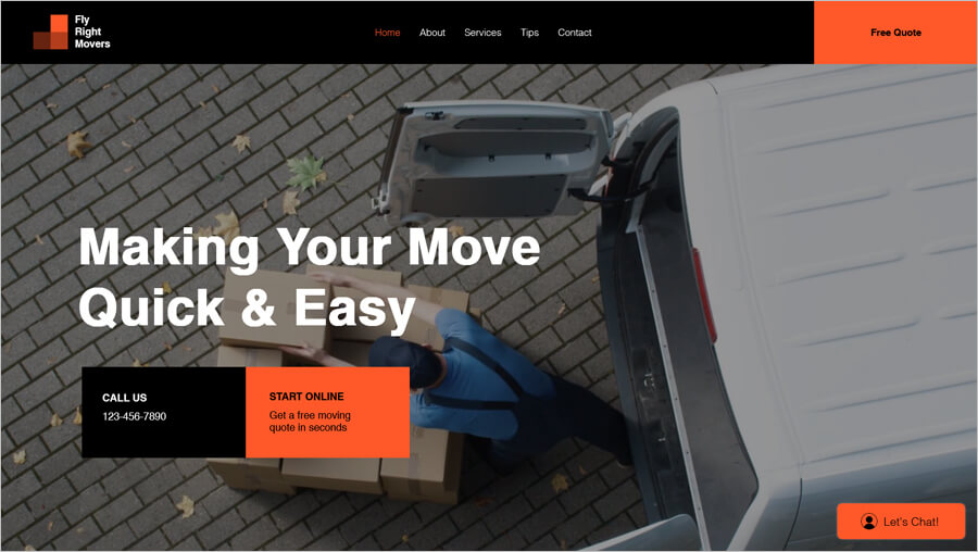 Moving Company Free Website Template