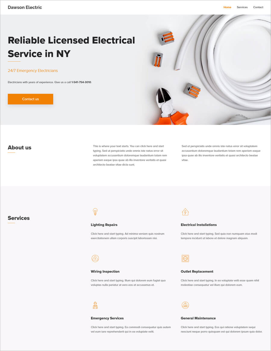 Electrician Services Free Template