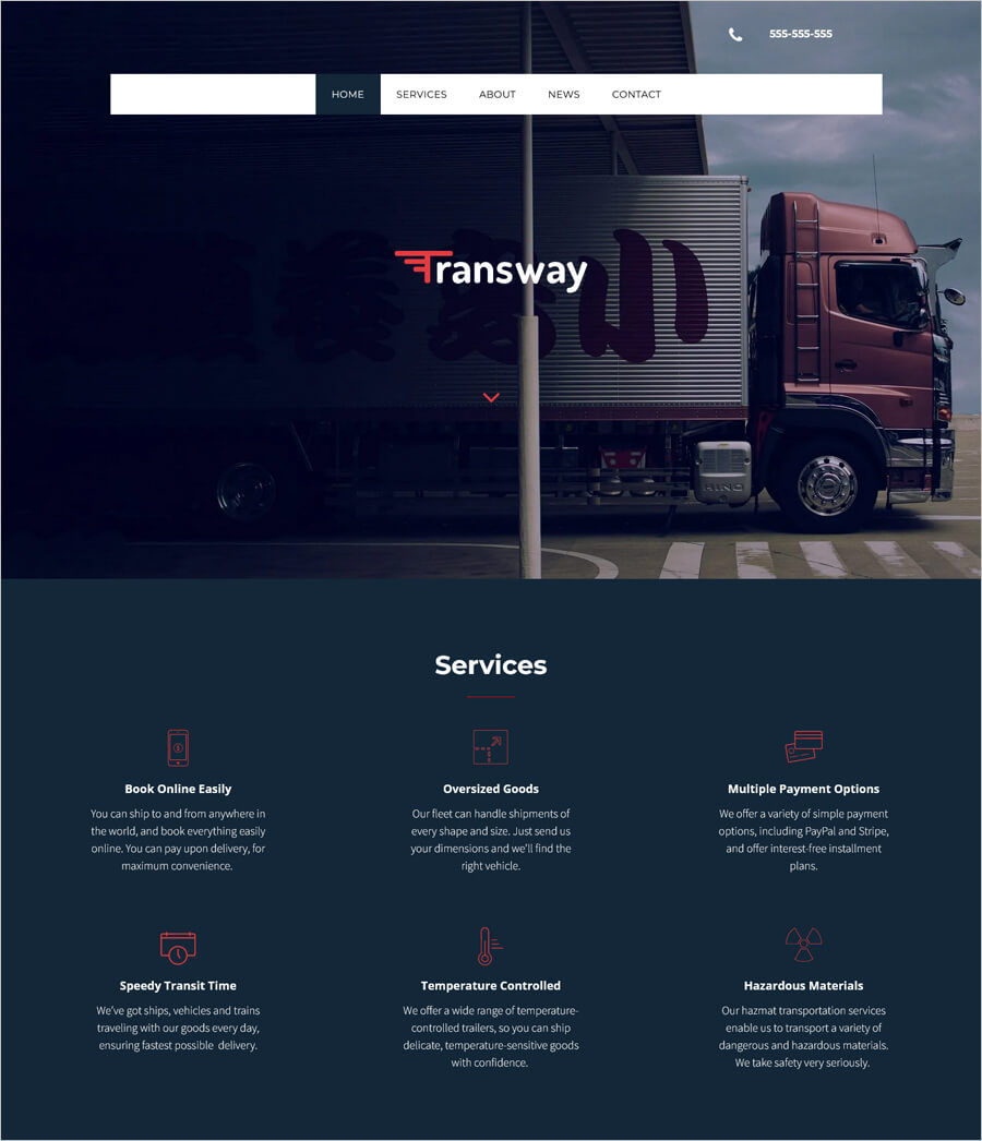 Logistics Free Website Template