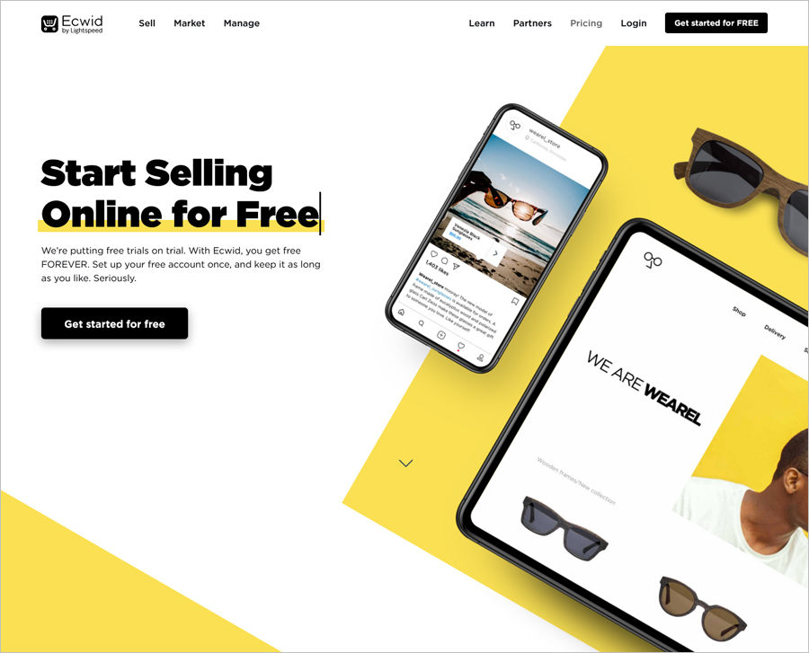 Ecwid free ecommerce website builder