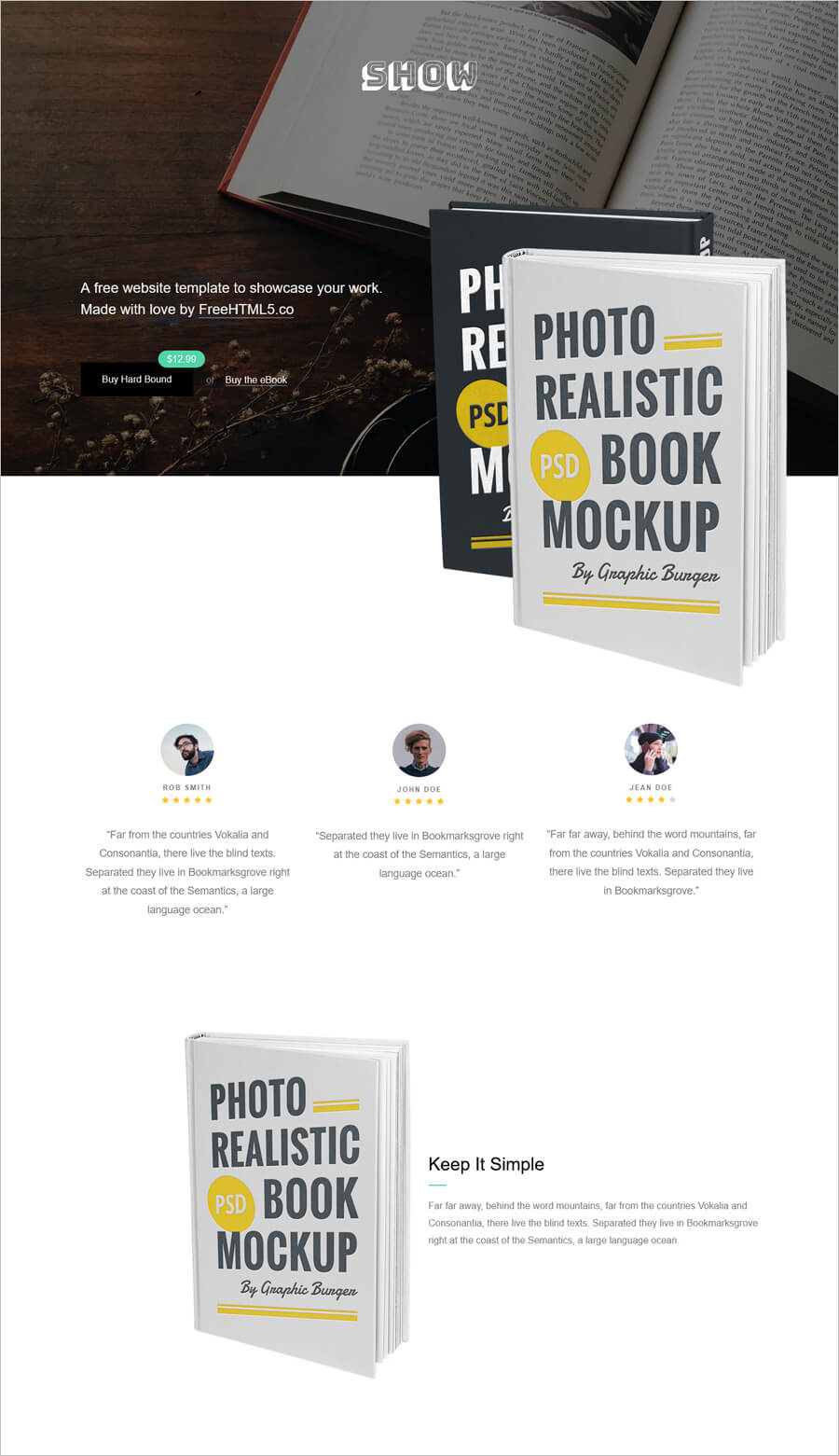 Free HTML5 Bootstrap Template for Books Store 
