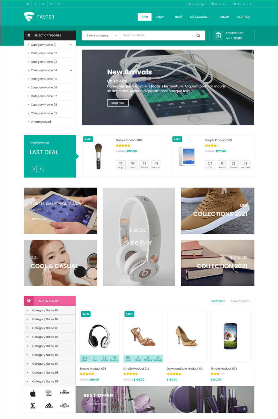 Faster - Free eCommerce Multipurpose WP Theme