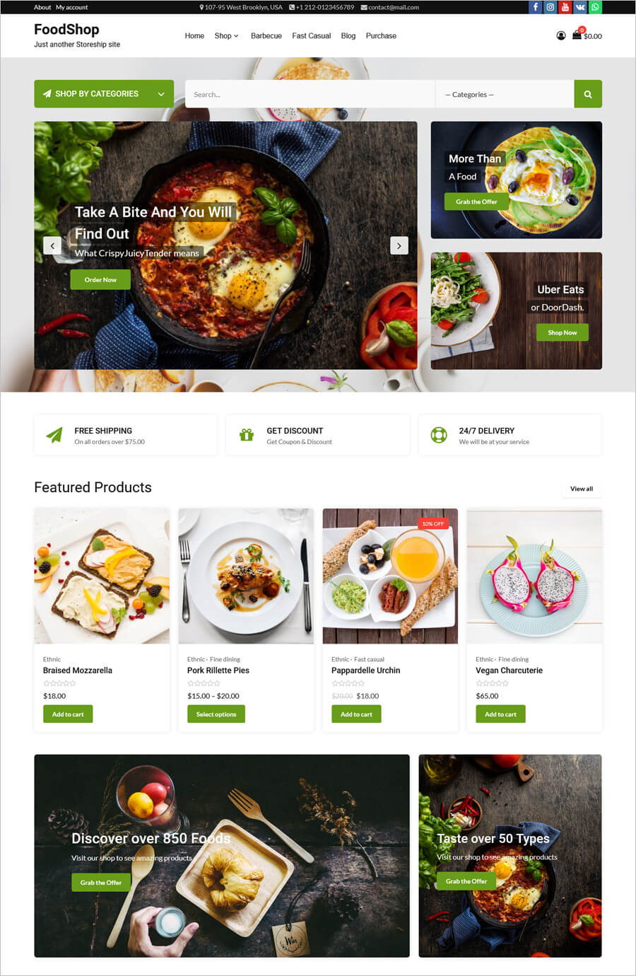FoodShop - Free eCommerce Website Template