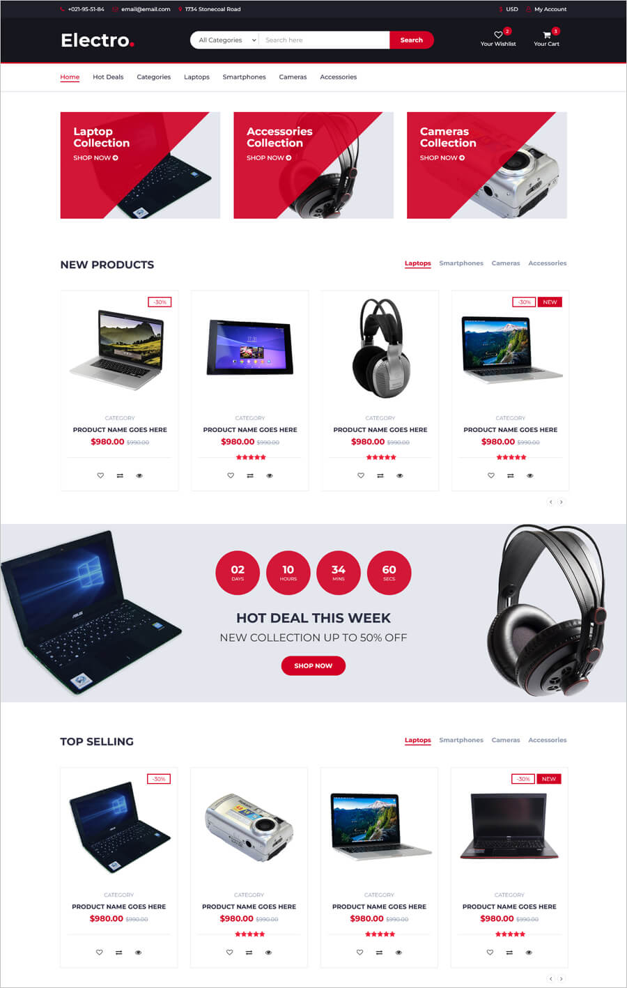 Electro – Free HTML5 eCommerce Template