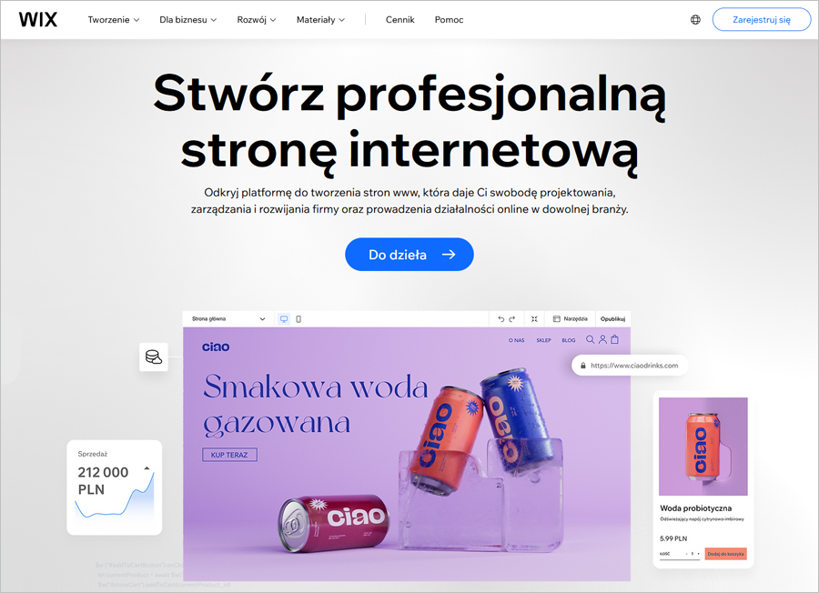 Wix - najlepszy darmowy kreator stron internetowych