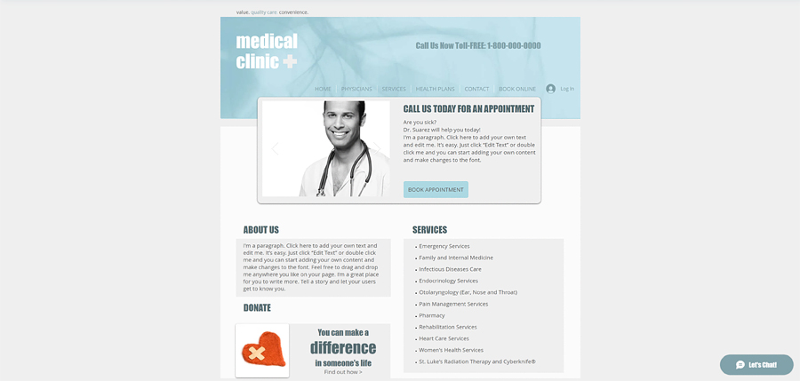 bad medical website design