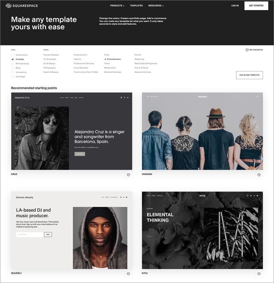 Squarespace mobile-friendly themes