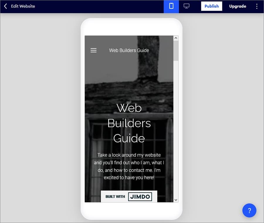 Jimdo Mobile Website Templates