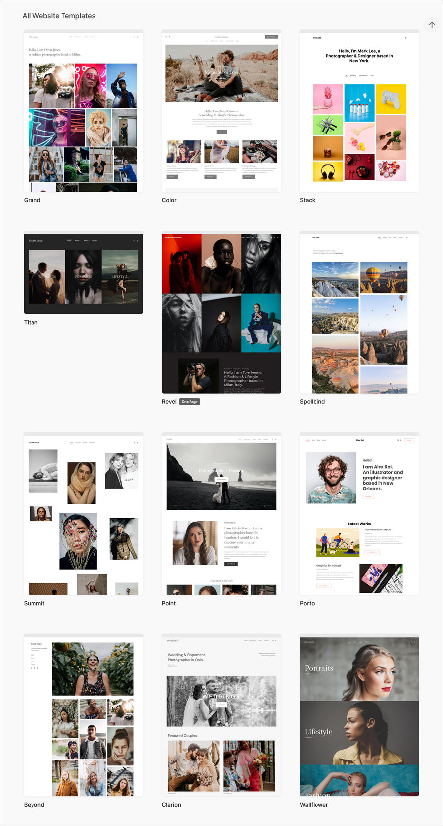 Pixpa website templates for photographers