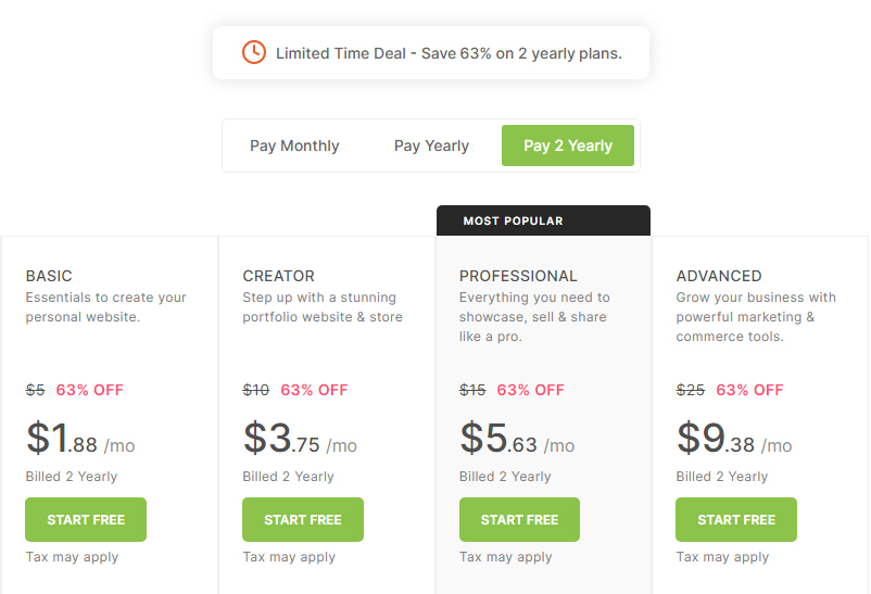 Pixpa prices