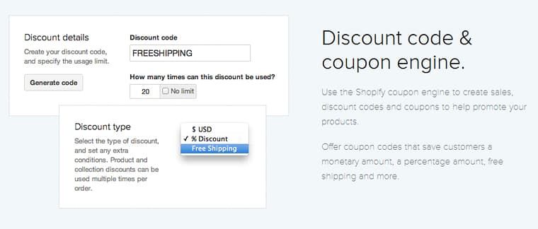 Discount code and coupon engine