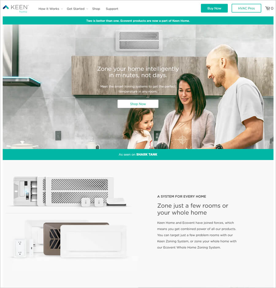 Keen Home business website example