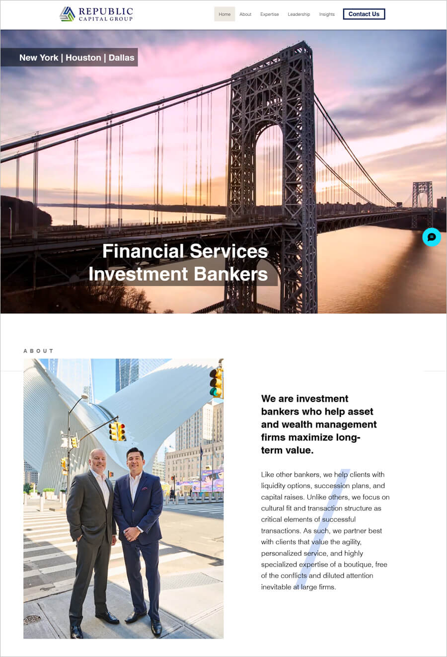 Republic Capital Group small business website example