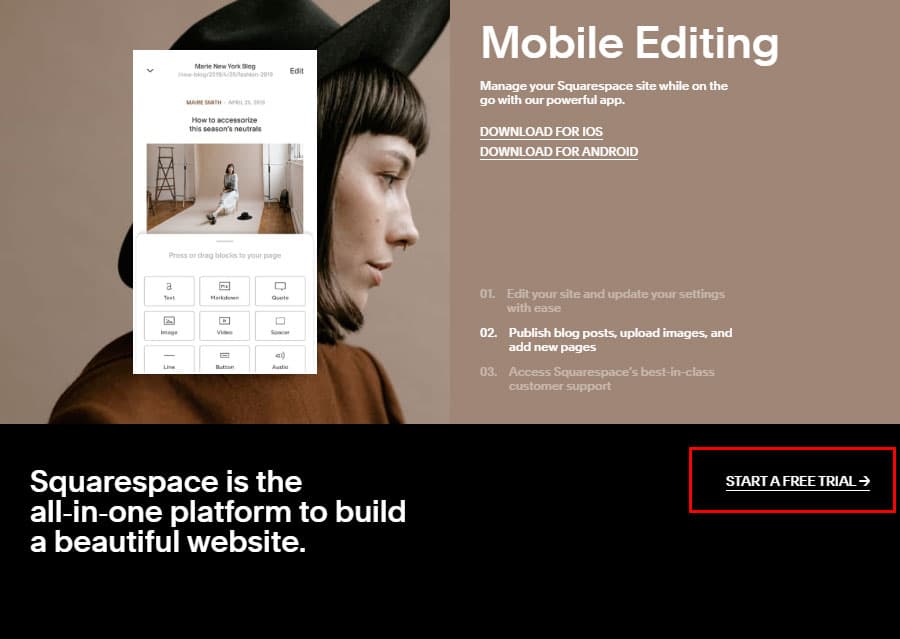 Start Squarespace free trial Start Squarespace free trial