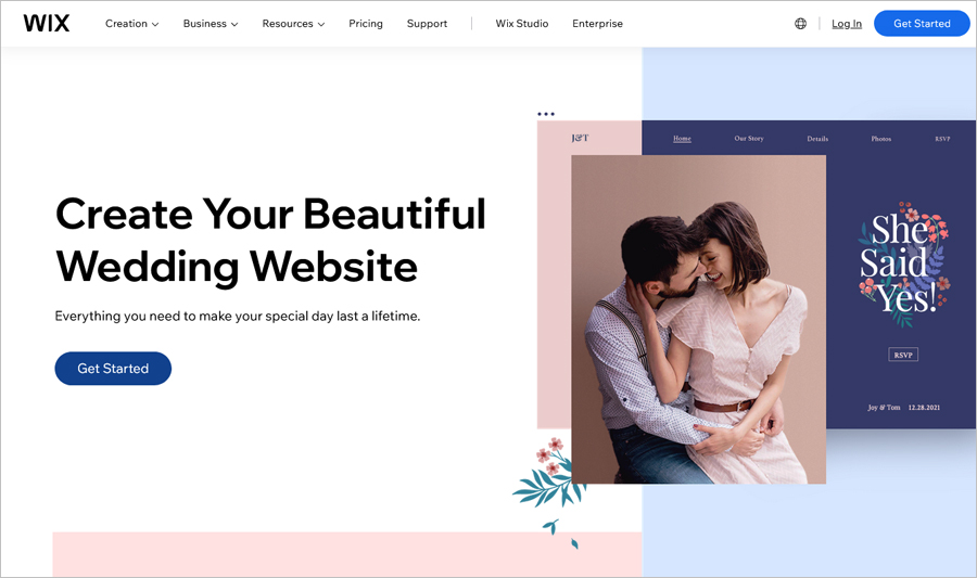 Wix wedding website builder