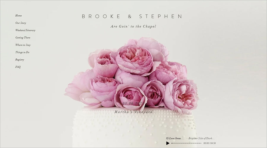 beautiful wedding website