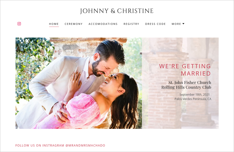 beautiful wedding website