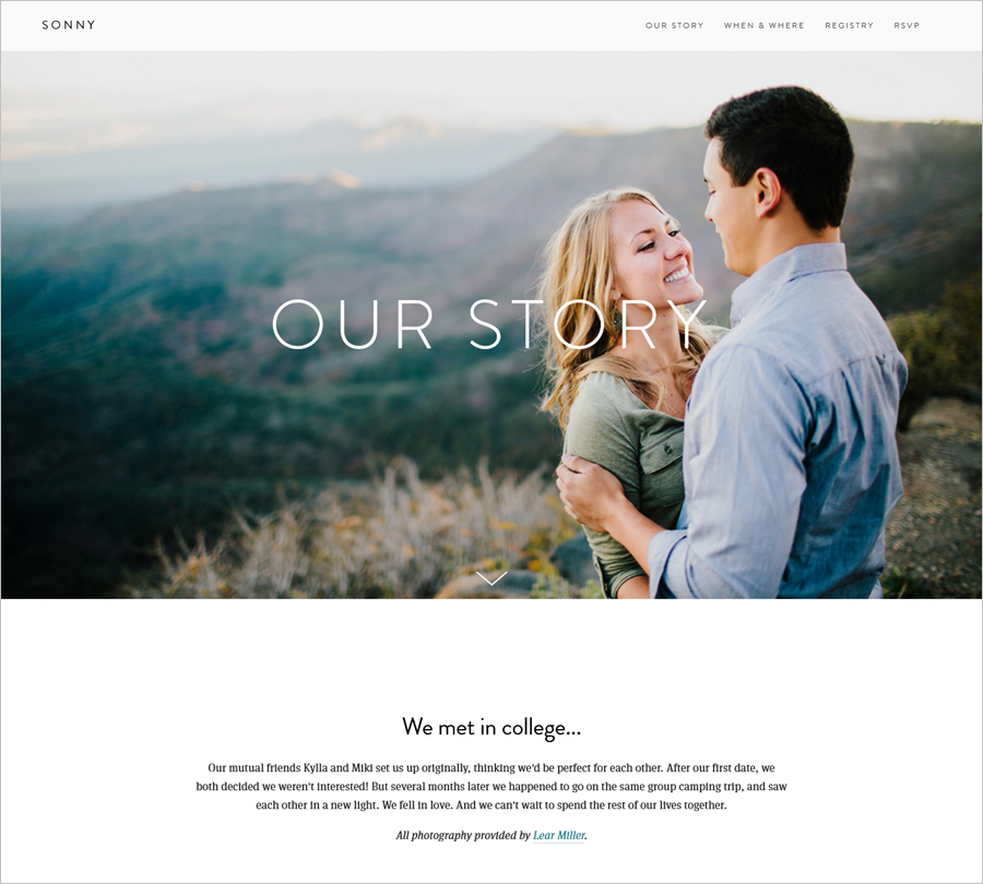 beautiful wedding website