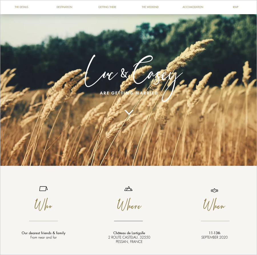 beautiful wedding website