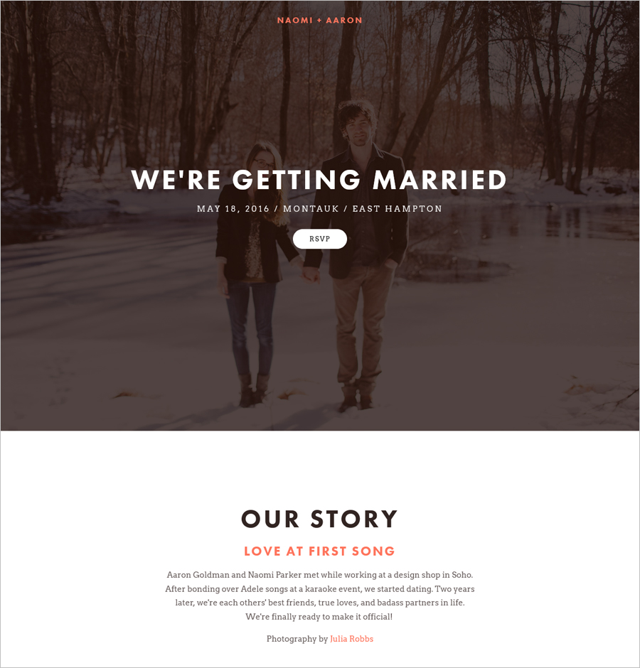 beautiful wedding website