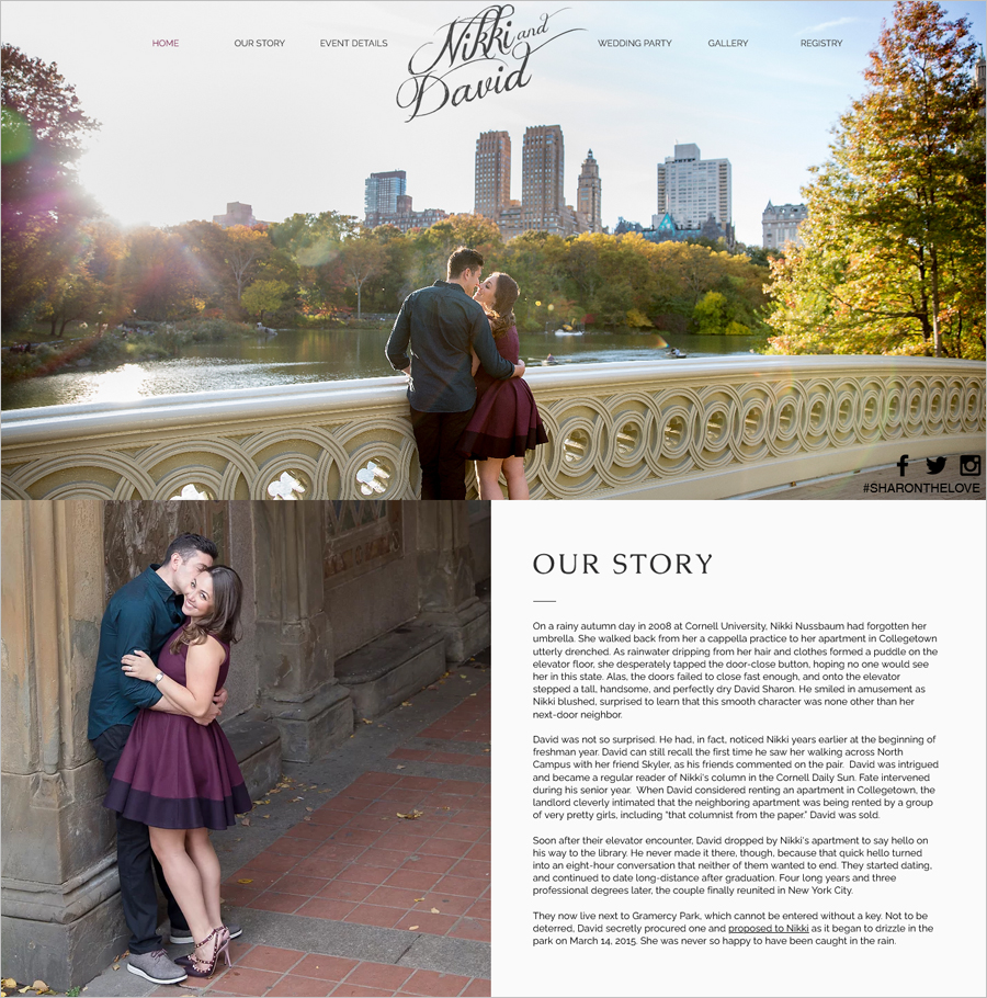 beautiful wedding website