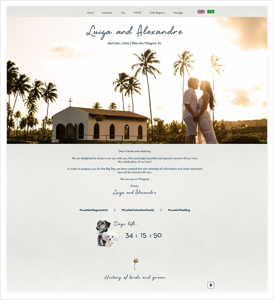 beautiful wedding website