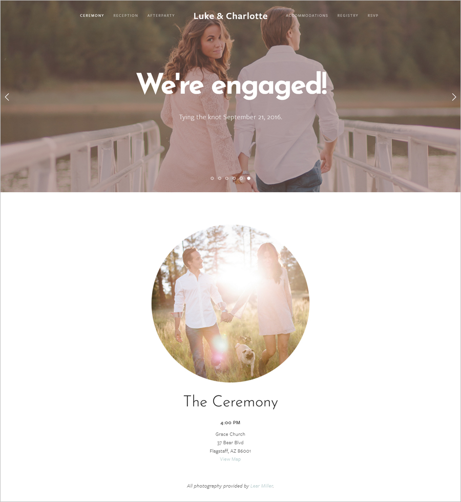 beautiful wedding website