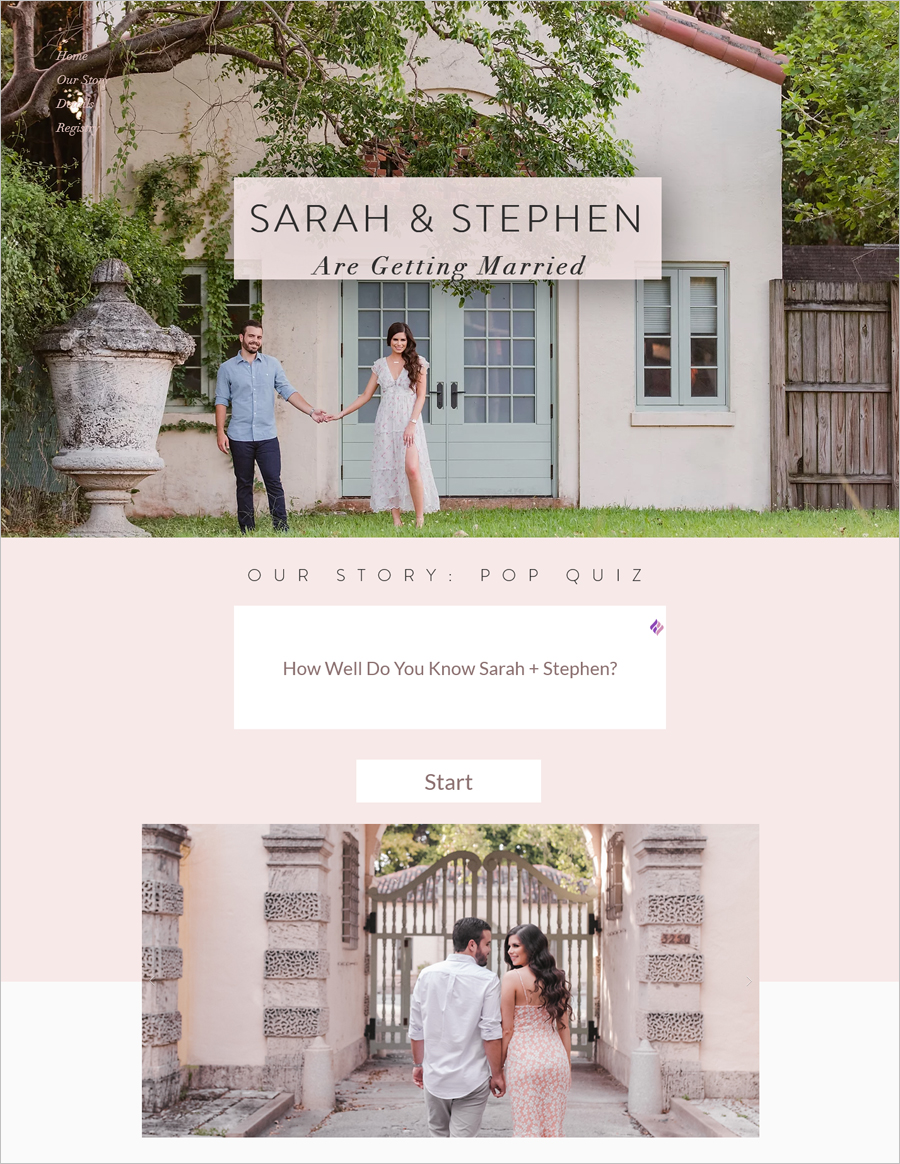 beautiful wedding website