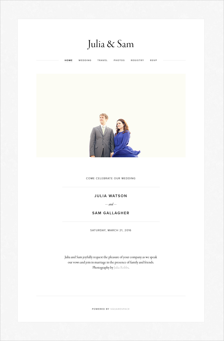 beautiful wedding website