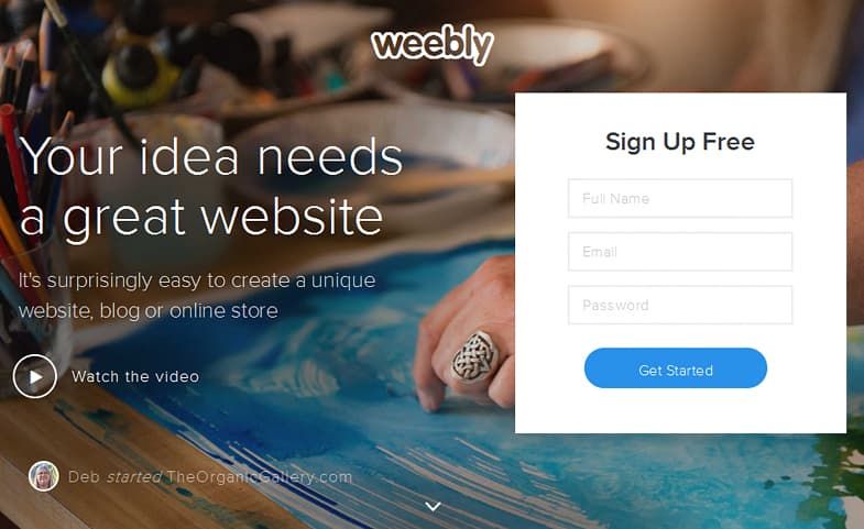 Weebly sign up